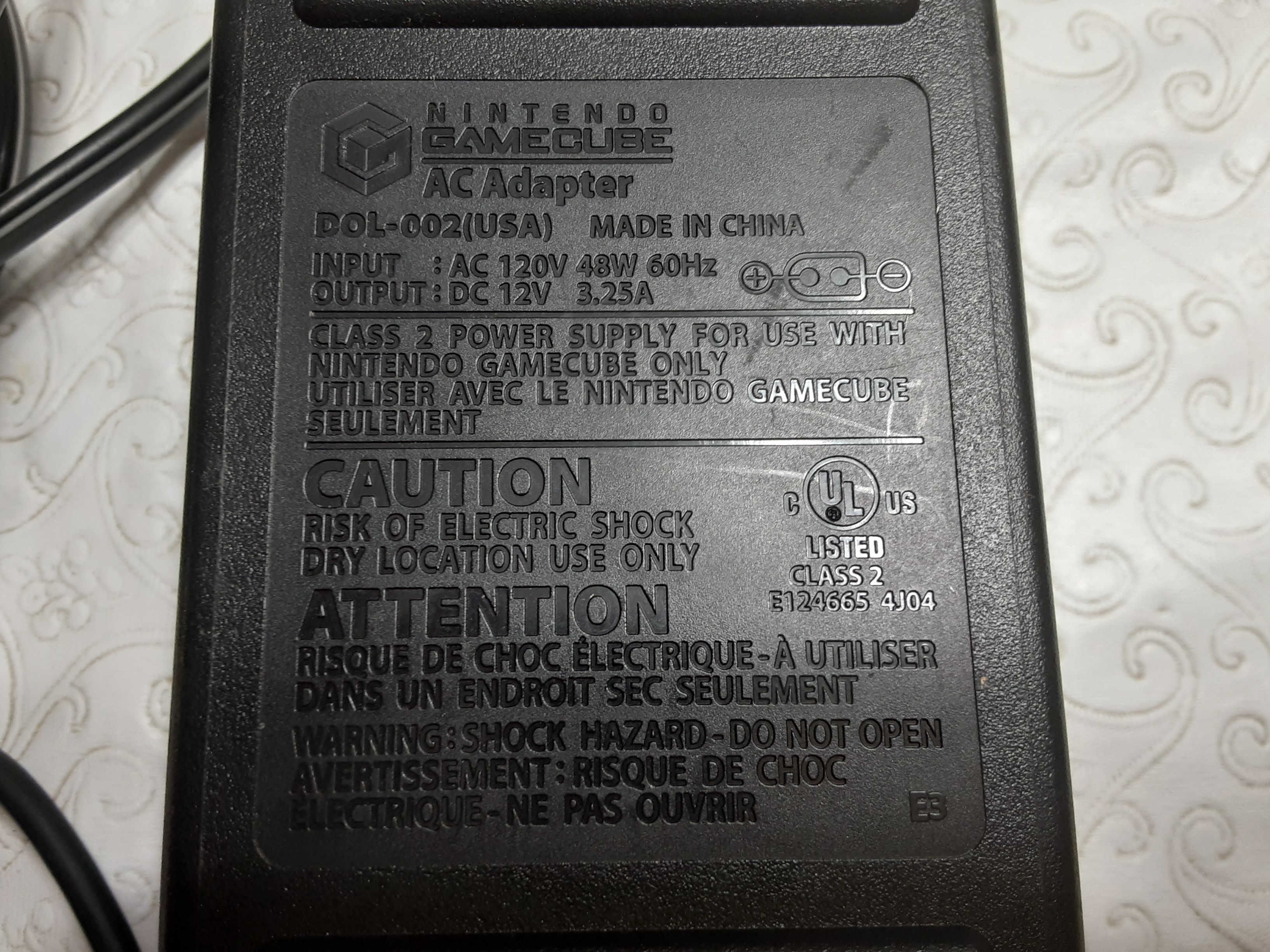 Nintendo Gamecube AC adapter.