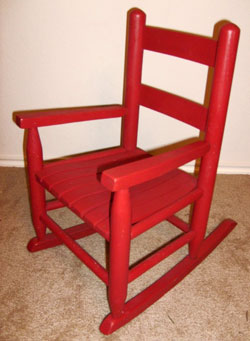 Toddler Red Wood Rocking Chair | Used Red Rocking Chairs for Sale in