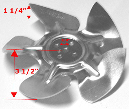 7 inch Blade Evaporator Fan Motor Blade 5-Blades (True GDM Drink Cooler)