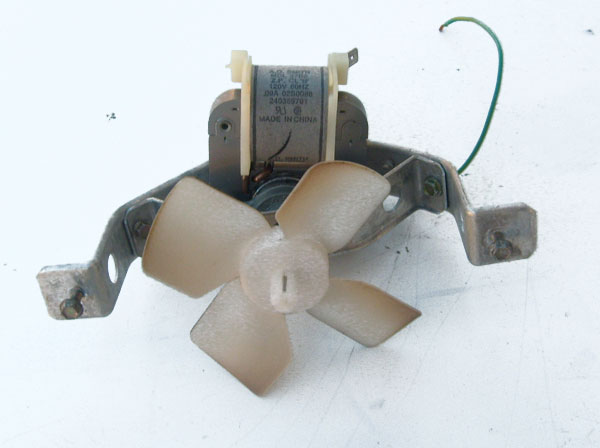 Kenmore Refrigerator Evaporator Fan Assembly with Motor 240369701, Blade 5308000010 and Motor Brackets 5303292396 5303292397